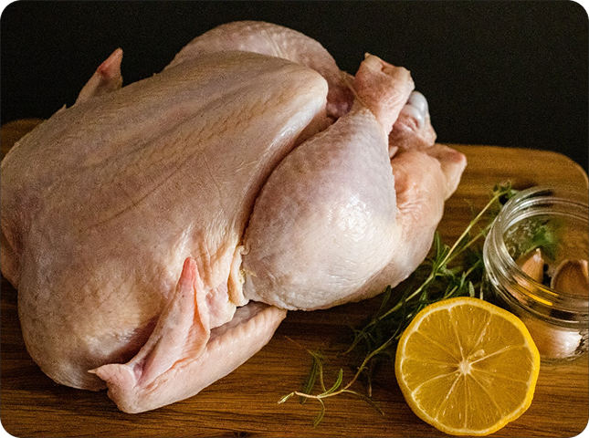 A delicious chicken ready to roast